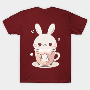 Bunny rabbit in a tea cup kawaii style T-Shirt